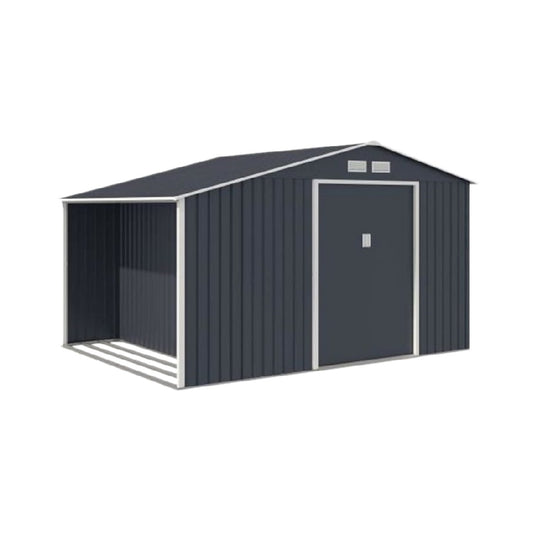 Metal storage shed for outdoor use with a sloped roof - 300 x 200 x 220