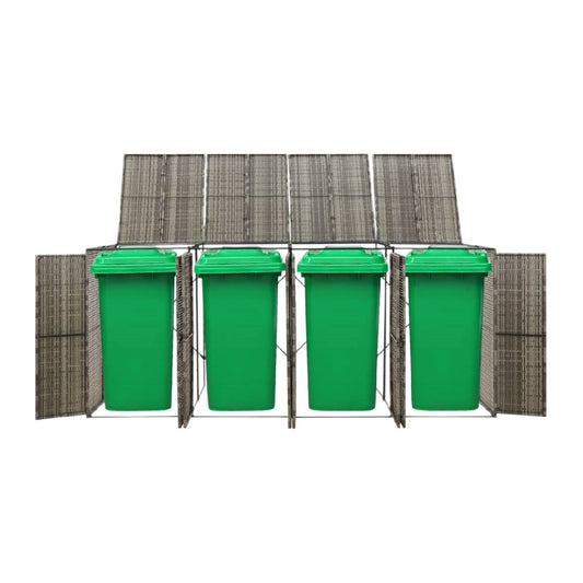 Waste Bin Storage Unit for Outdoor Use in Steel - 90 x 40 x 110