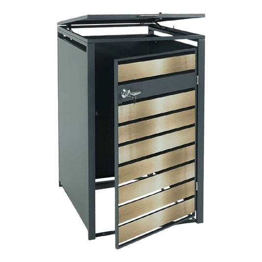Storage Cabinet for Outdoor Use in Metal and Wood - 60 x 50 x 90